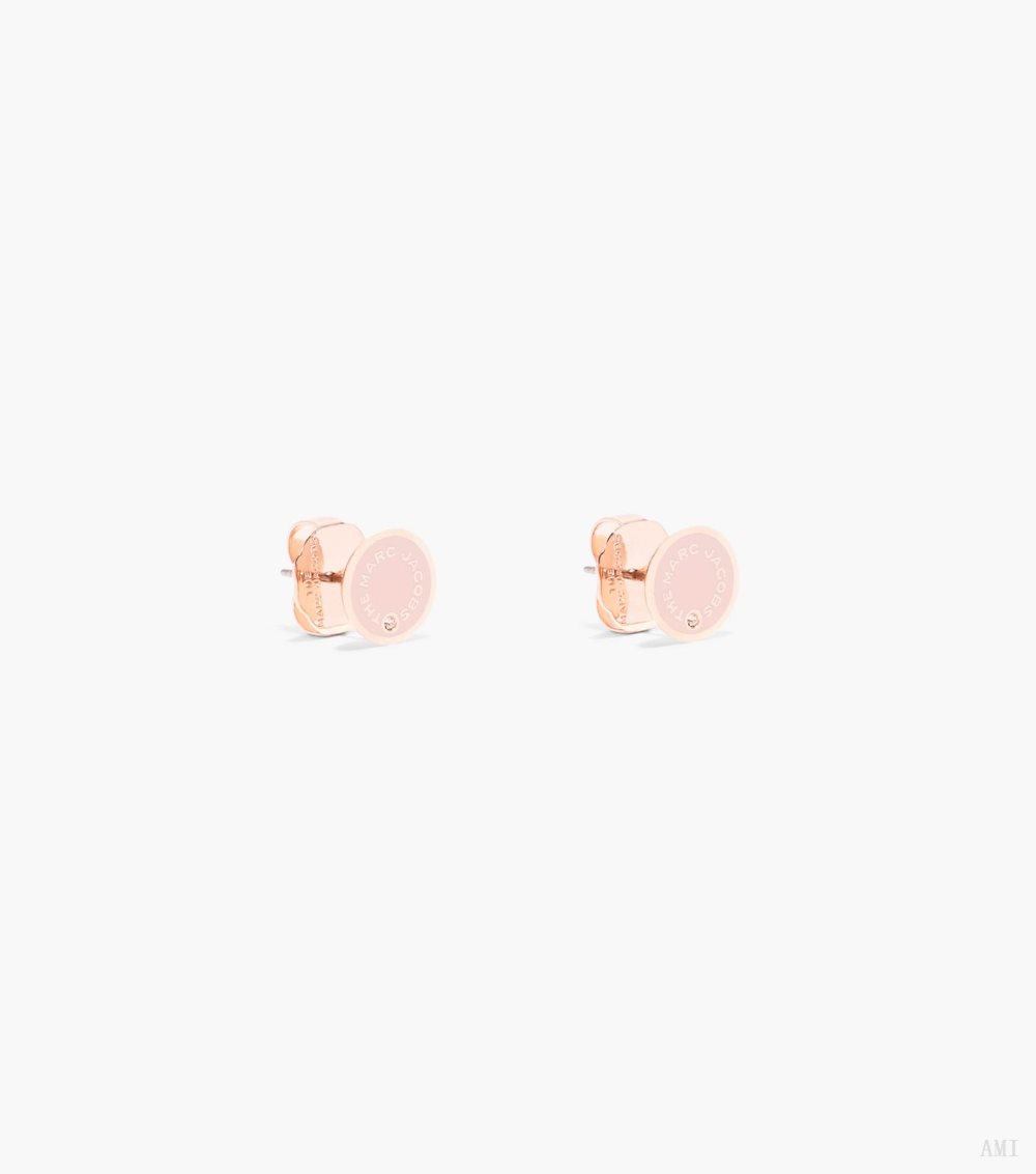 The Medallion Studs - Sand/Rose Gold