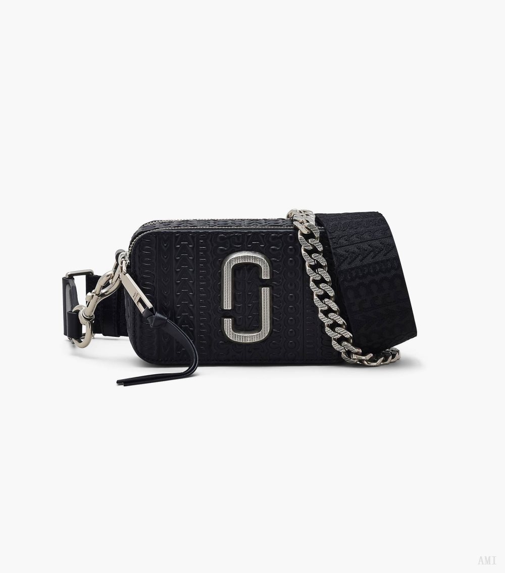 The Monogram Debossed Snapshot - Black