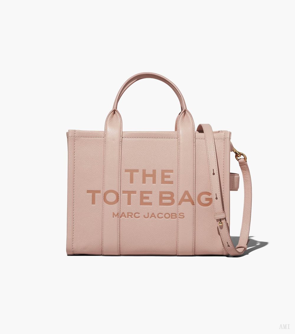 The Leather Medium Tote Bag - Rose